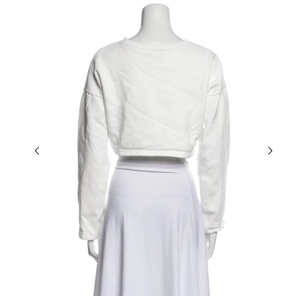 Fiorucci Graphic Print Crew Neck Crop Top Size: S in White - Picture 3 of 12